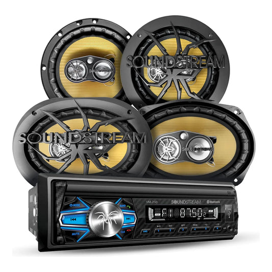 Kit Autoestereo Bluetooth  Y Bocinas 6x9 Y Bocinas 6.5 PuLG