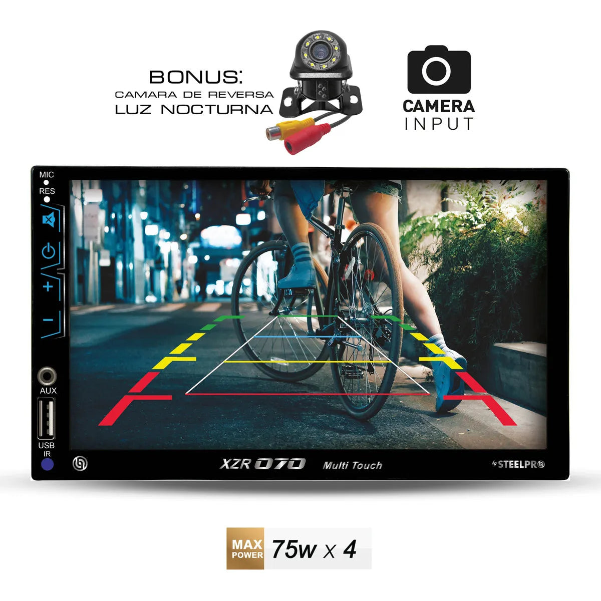 Kit Estereo Pantalla Carplay Bt + Bocinas 6x9 Y 6.5 Steelpro