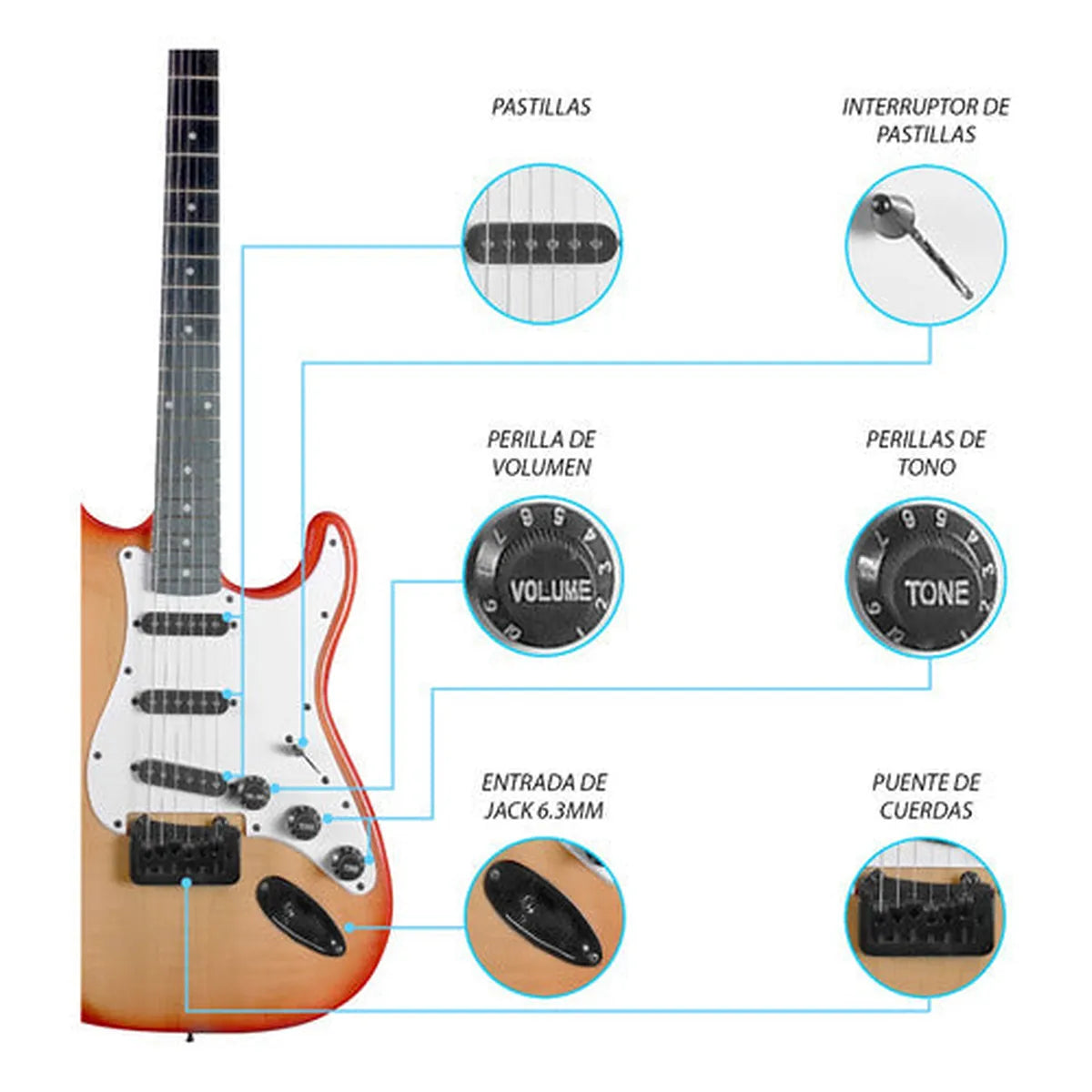 Kit Guitarra Electrica + Amplificador Concerto 010 Premiata Color Rojo Material Del Diapasón Álamo Laminado Orientación De La Mano Diestro
