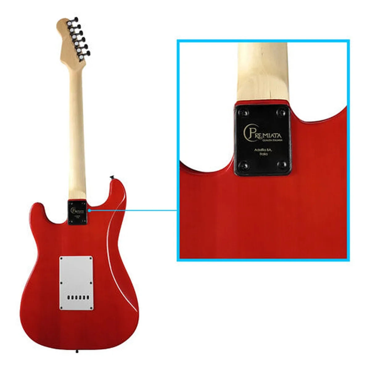 Kit Guitarra Electrica + Amplificador Concerto 010 Premiata Color Rojo Material Del Diapasón Álamo Laminado Orientación De La Mano Diestro