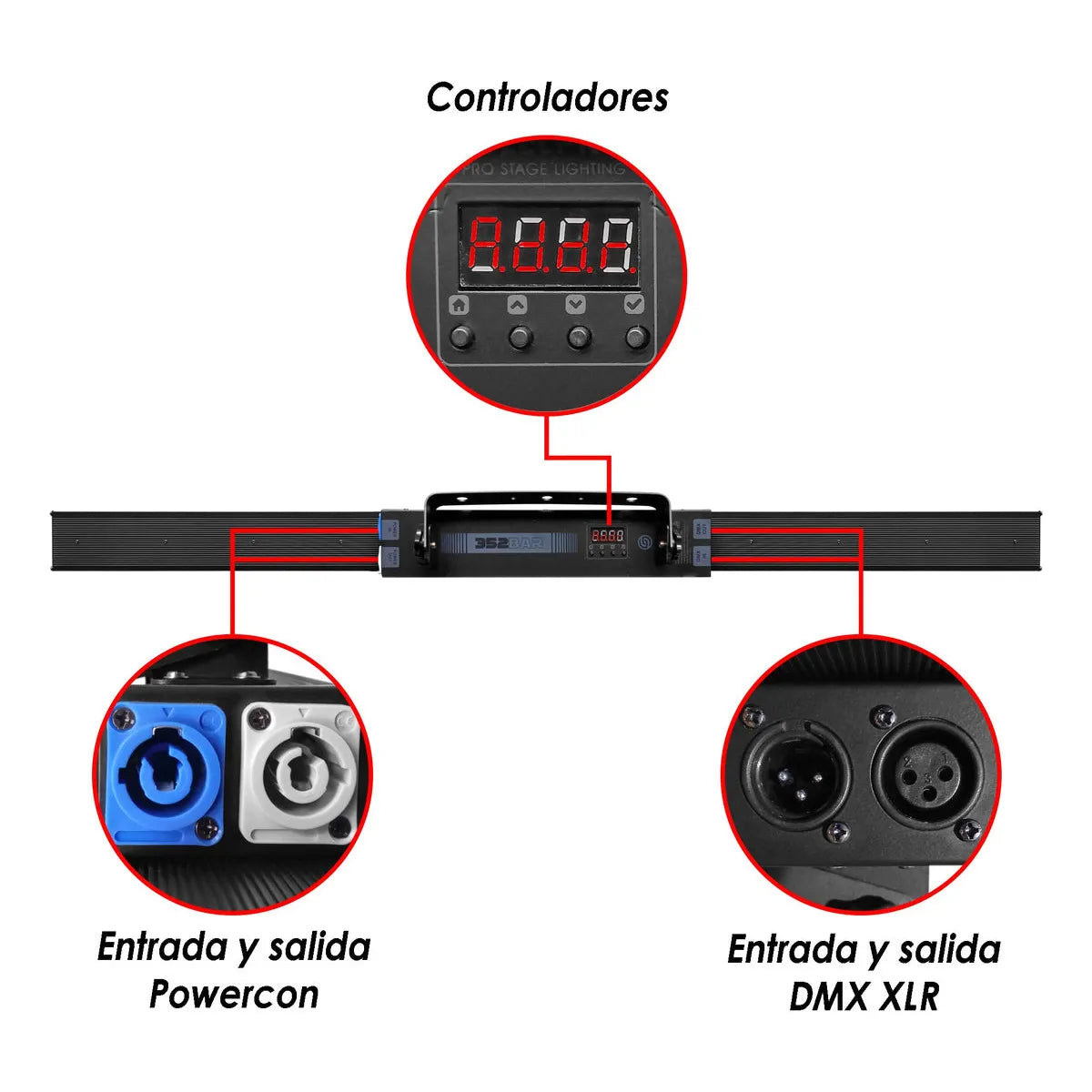 Luz De Escenario Led Barra Led Steelpro 352 Bar 110v Luces Color Estrobo
