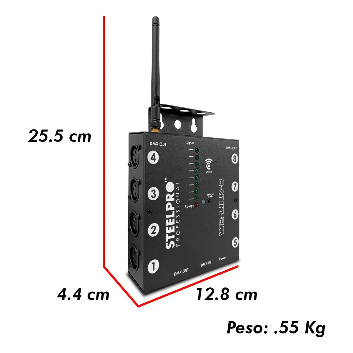 Luz De Escenario Led Divisor De Señal Splitter Steelpro W2-link_8 127v Luces Color Blanco