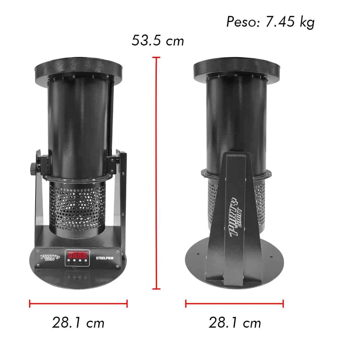 Maquina De Confeti Profesional 12led Rgb Party Shot Steelpro