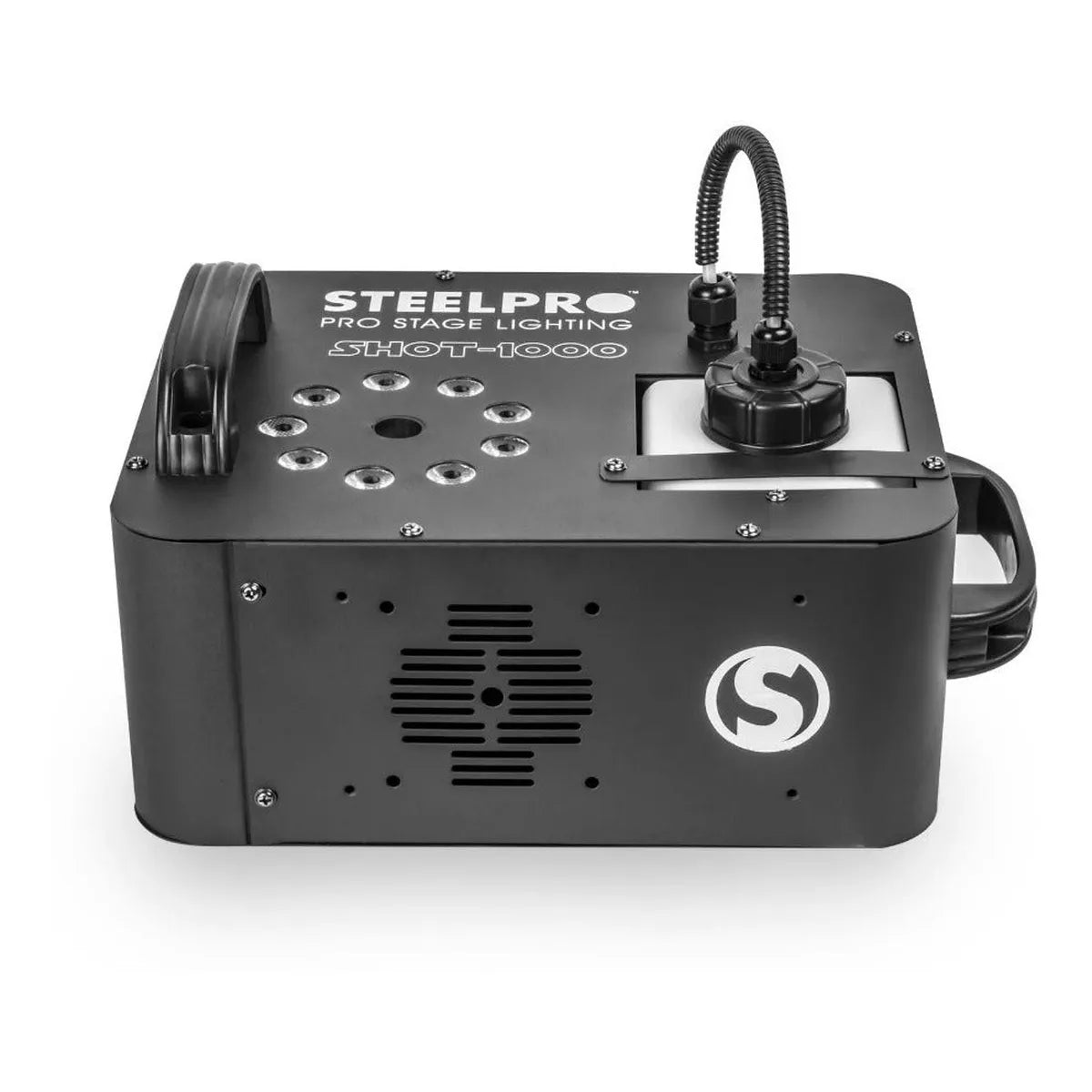Maquina De Humo Steelpro Shot-1000 1000w 9 Led Rgb Automática 110v Negro