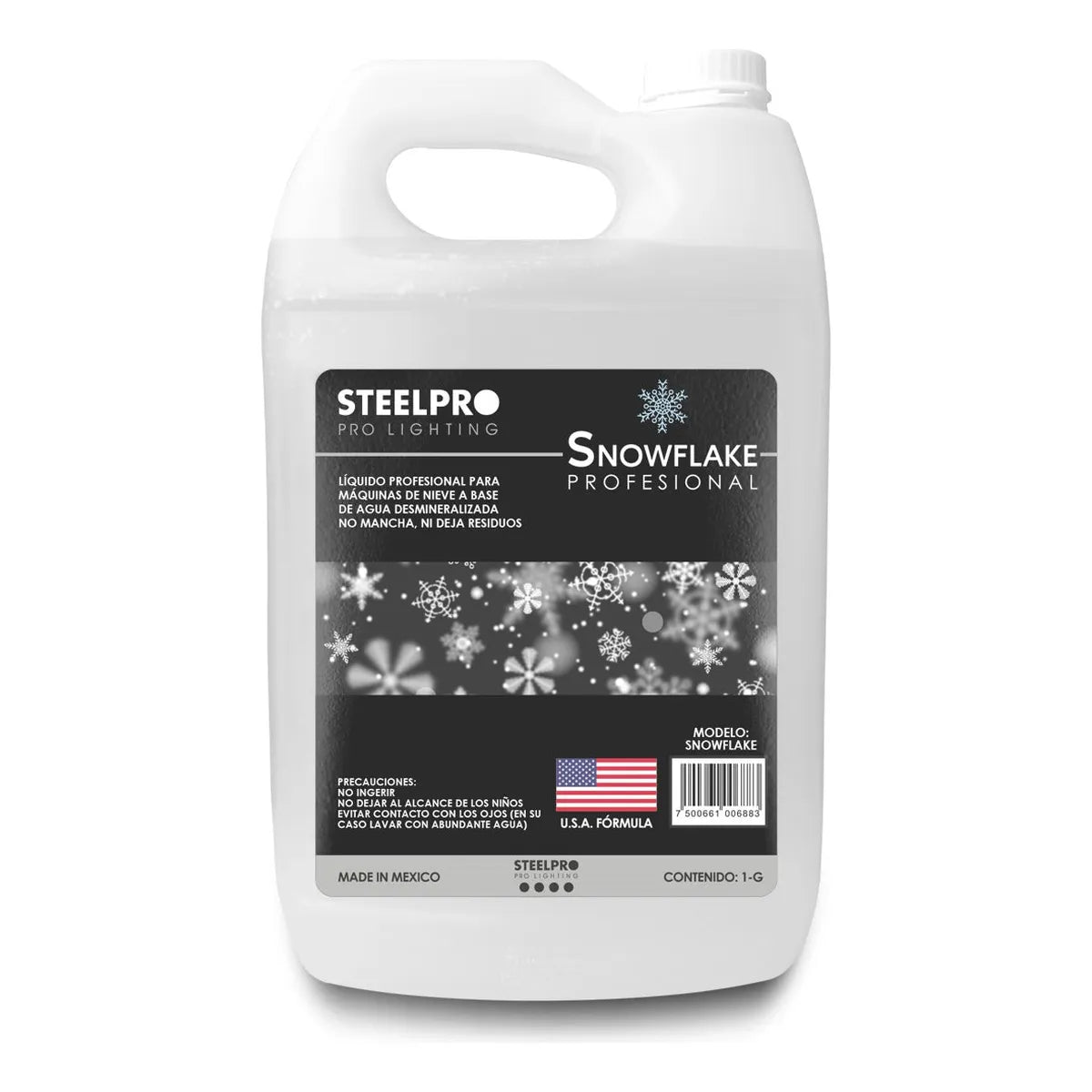 Maquina De Nieve Artificial 1500w + 1 Gl. Liq Nieve Steelpro
