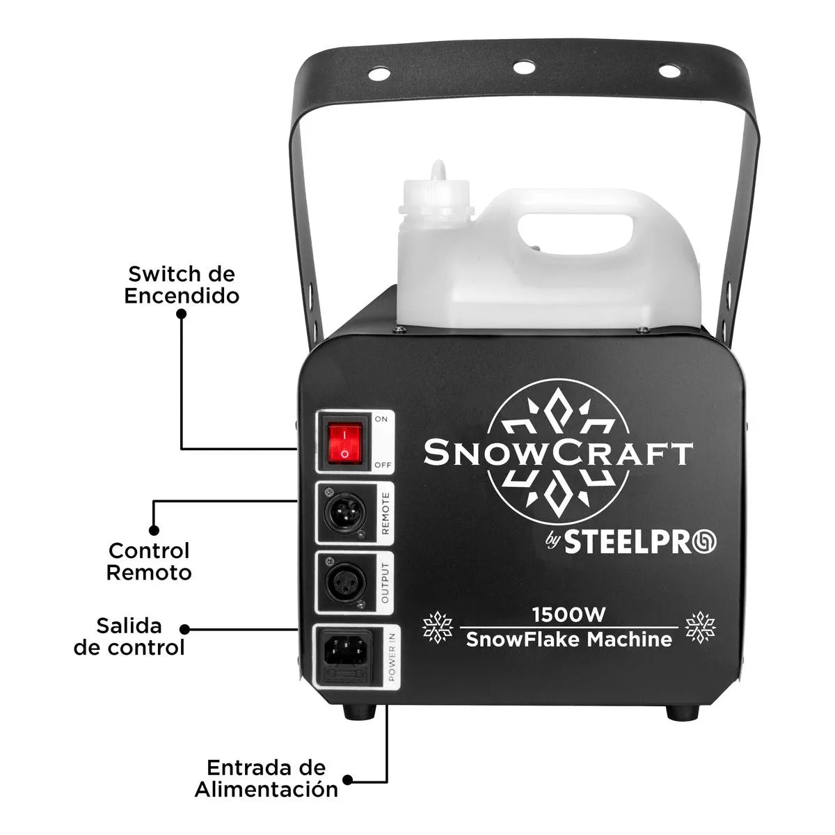 Maquina De Nieve Artificial 1500w,cntrl Inalámbrico,steelpro