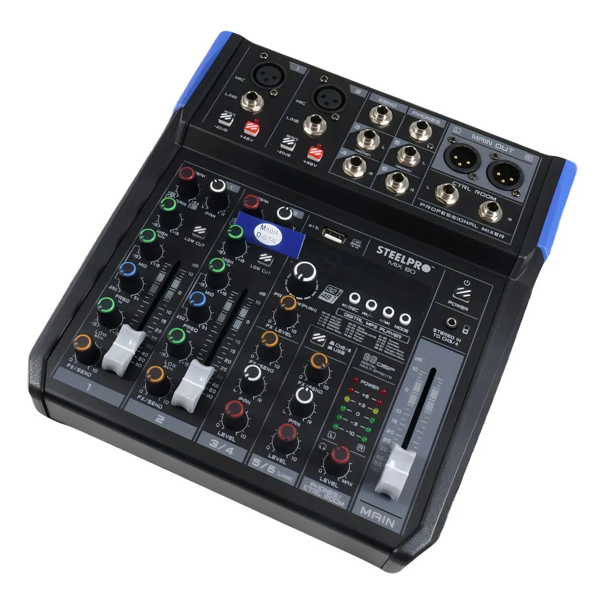 Mezcladora Audio 6 Canales 99 Efectos Bluetooth By Steelpro