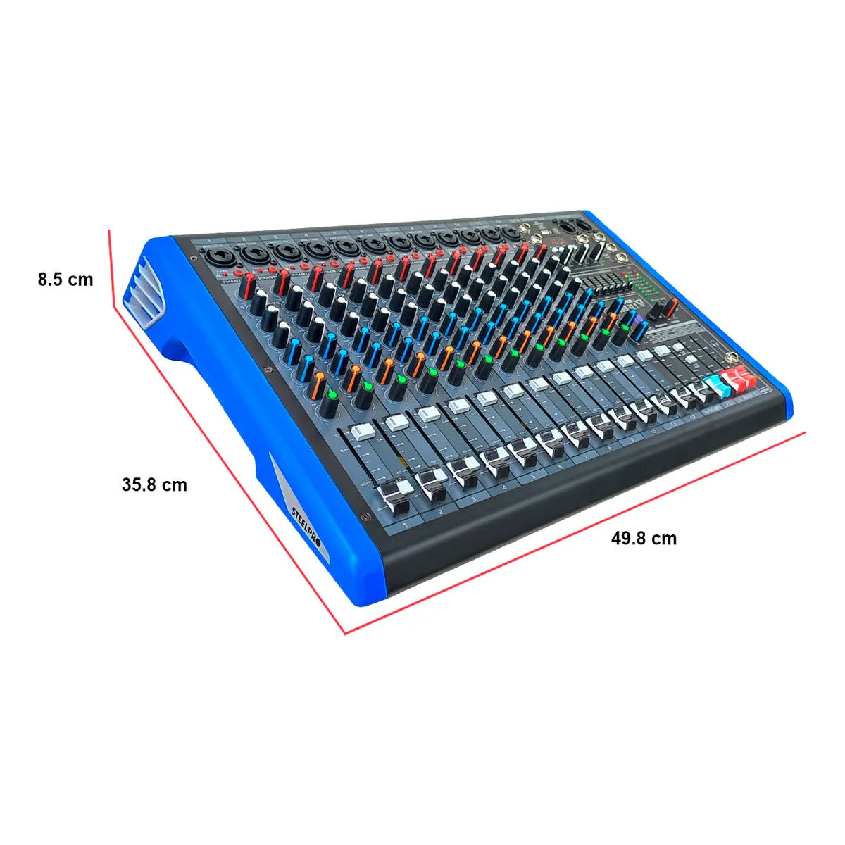 Mezcladora Profesional 12 Canales Dsp Voz De Diablo Y Voz De Ardilla Solo-12.2 Steelpro