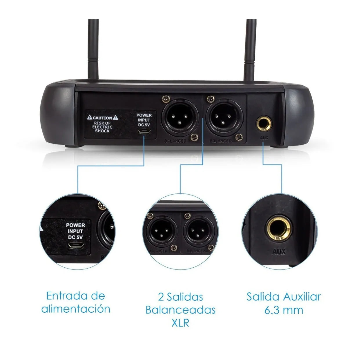 Microfono Inalambrico Kit Steelpro Uhf-707 Profesional Color Negro