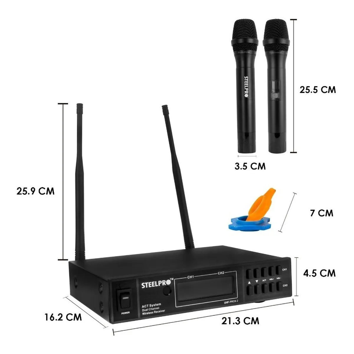 Microfono Uhf Profesional Steelpro Frecuencia Multicanal