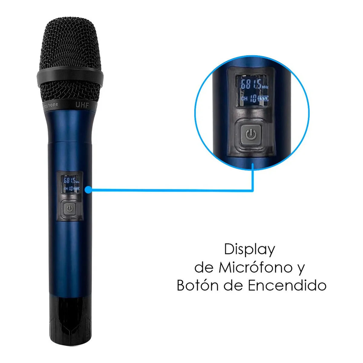 Microfono Uhf Profesional Steelpro Frecuencia Multicanal Color Azul Acero