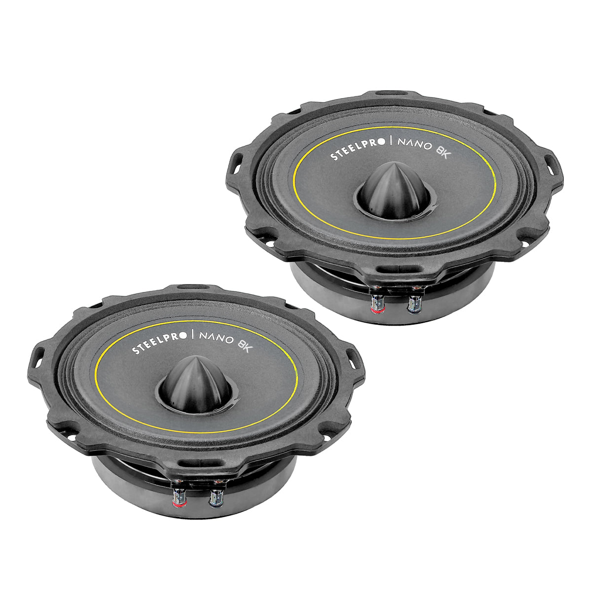 Par De Medio Rango Nano 8puLG Open Show Alto Spl Steelpro Color Negro