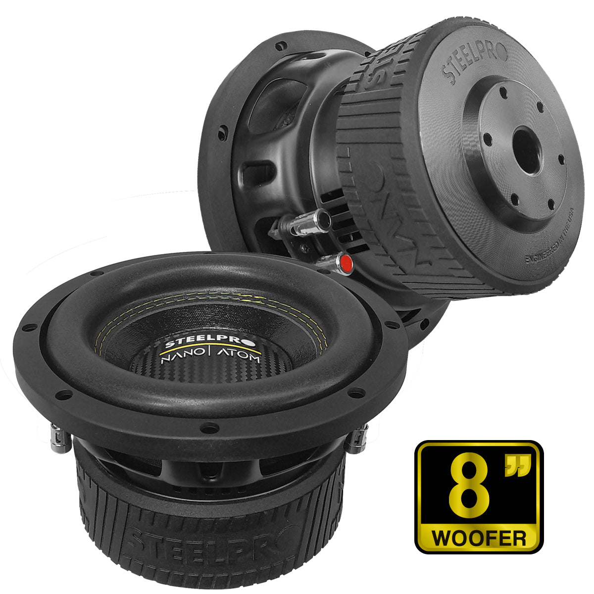 NANO-ATOM-8 Subwoofer 8 PuLG Competencia 4+4 Ohm 2200W Steelpro