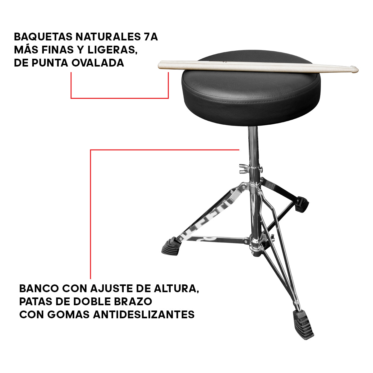 Batería Eléctrica 10 Cuerpos Bluetooth Nitro 9.1 Steelpro Color Negro