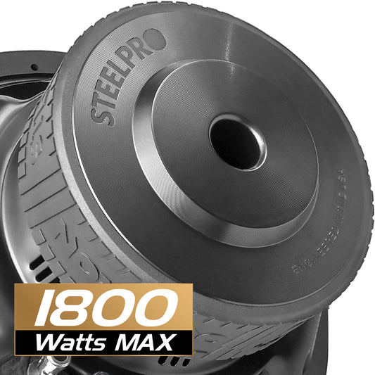 Subwoofer 12 Pulg Doble Bobina 1800 Watts Omicron Steelpro Negro