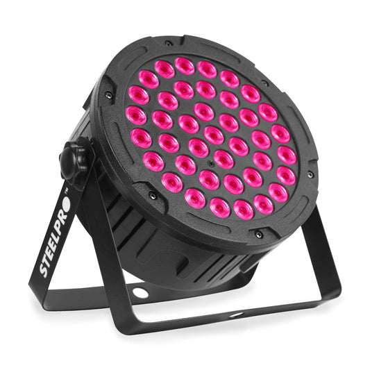 Cañón Wash 403MPR RGB Full Color 40 Leds x 3 Watts con 7 Canales DMX, Dimmer, Estrobo, Modos Automático, Audiorítmico y Maestro/Esclavo (21.5 x 9 x 22.5 cm - 0.90 Kg)