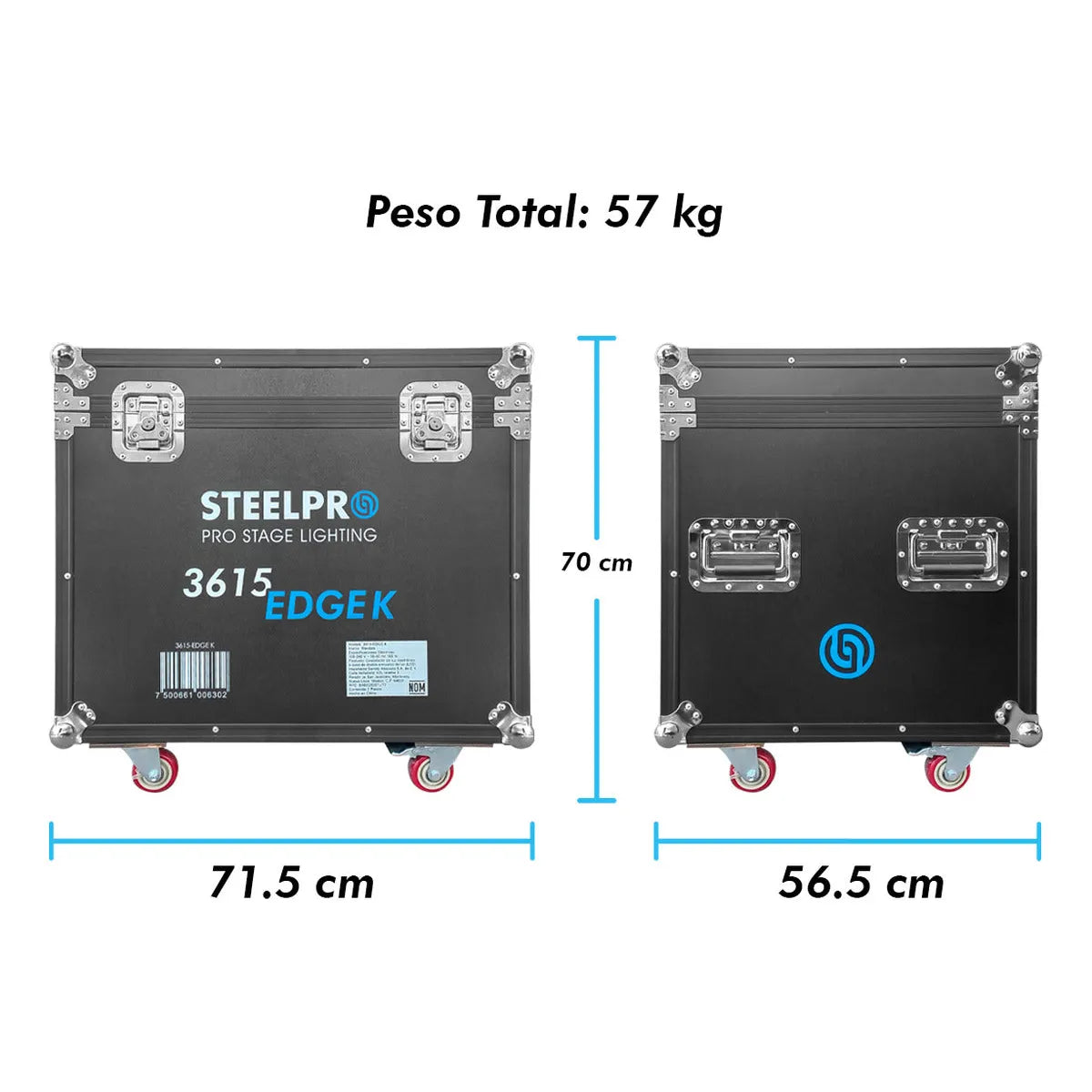 Panel Led Profesional Con Case 36x15w Rgbw 4 En 1 - Steelpro