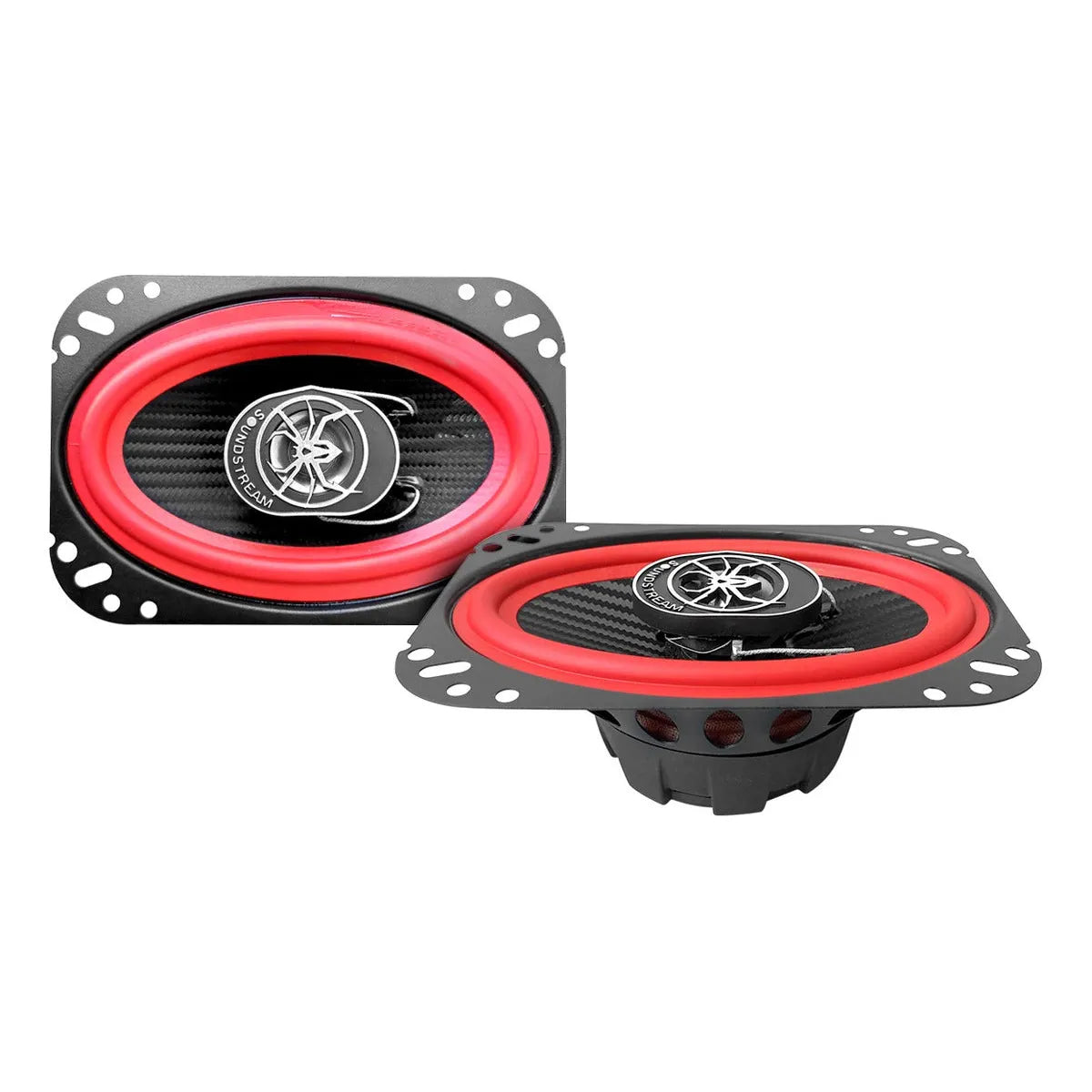 Paquete 4 Bocinas 4x6 PuLG Fibra Carbono 2vías Soundstream