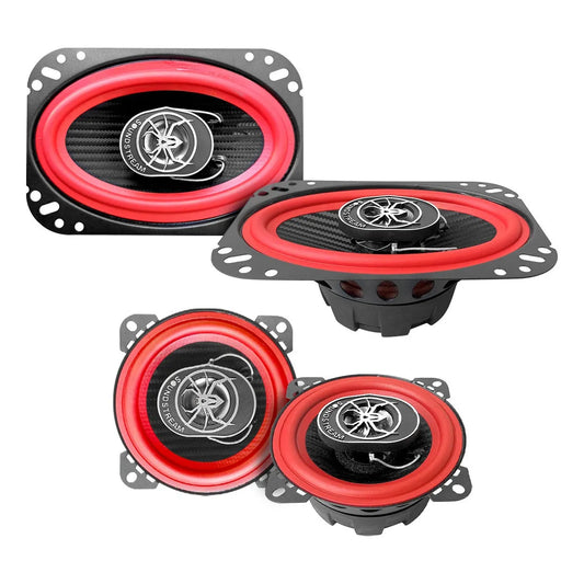 Paquete 4 Bocinas 4x6 Y 4 PuLG Spark Matiz Beat Soundstream