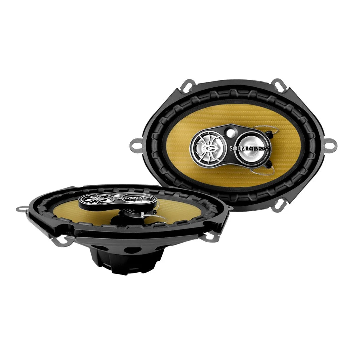 Paquete 4 Bocinas 5x7 Carbono Pro Kevlar 4 Vías soundstream