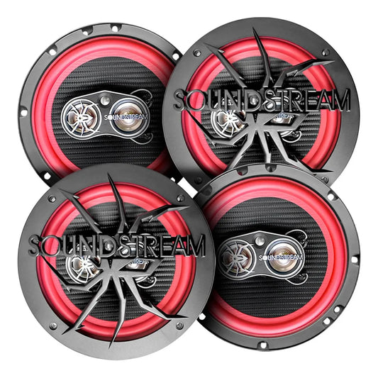Paquete 4 Bocinas 6.5 Fibra Carbono 4 Vías By Soundstream