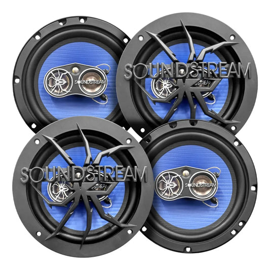 Paquete 4 Bocinas 6.5 Fibra Carbono 4 Vías By Soundstream