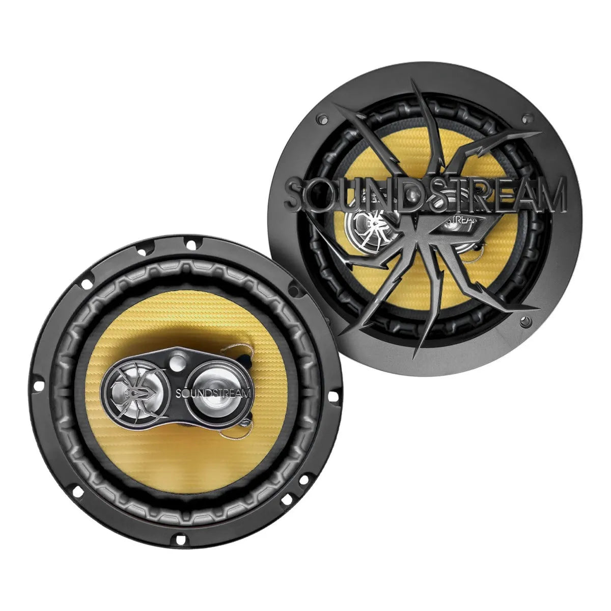 Paquete 4 Bocinas 6.5 Carbono Pro Kevlar 4 Vías Soundstream