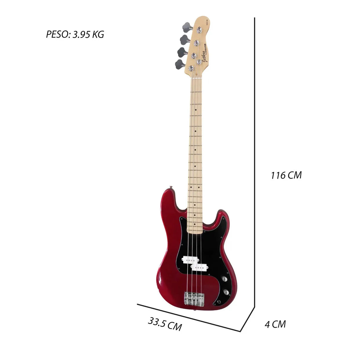 Paquete Bajo Electrico Jethro Series By Steelpro 502-sk Acabado Del Cuerpo Poliuretano Cantidad De Cuerdas 4 Color Rojo Orientación De La Mano Diestro