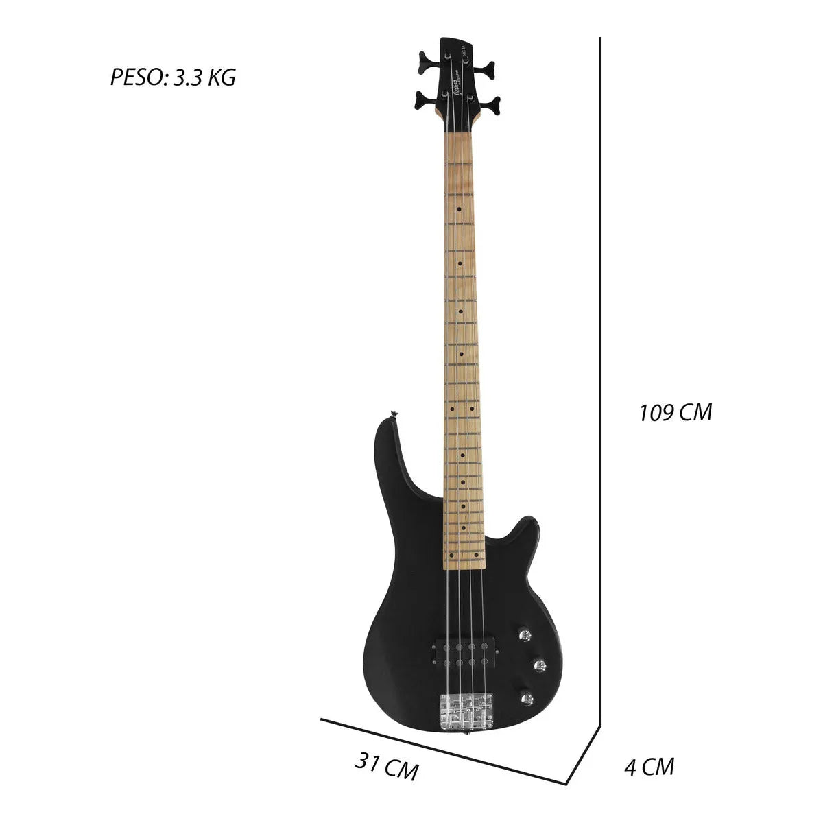 Paquete Bajo Electrico Jethro Series By Steelpro 503-sk Acabado Del Cuerpo Laqueado Cantidad De Cuerdas 4 Color Negro Orientación De La Mano Diestro