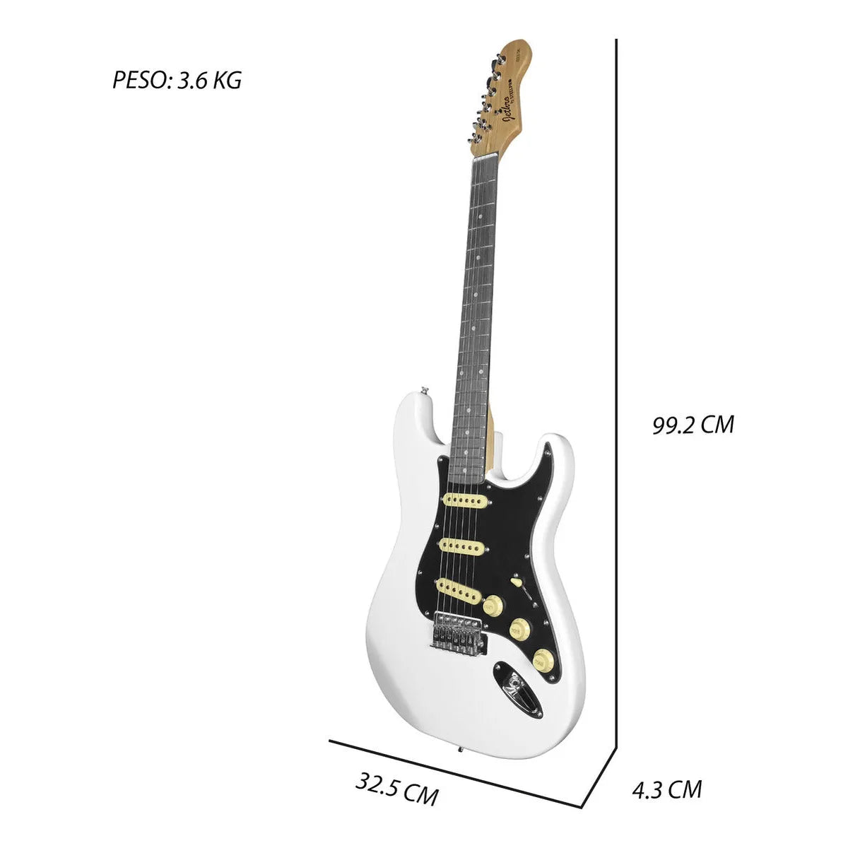 Paquete Guitarra Electrica Jethro Series By By steelpro 023-sk Color Blanco Material Del Diapasón Álamo Orientación De La Mano Diestro