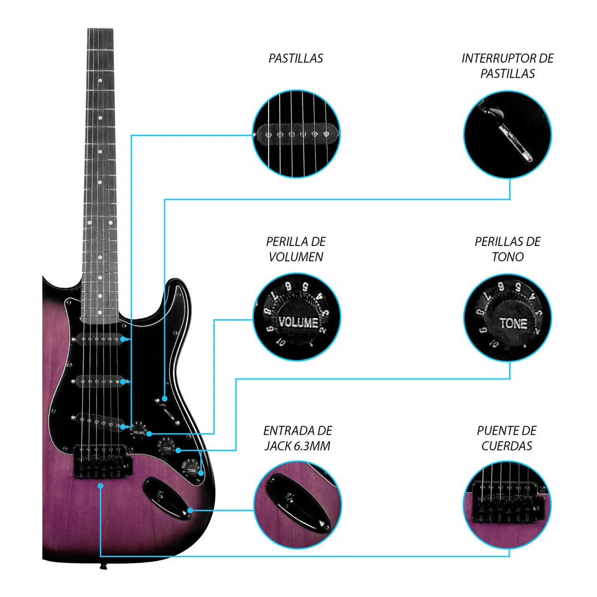 Paquete Guitarra Electrica Jethro Series By Steelpro 024-sk Año 2023 Orientación De La Mano Diestro