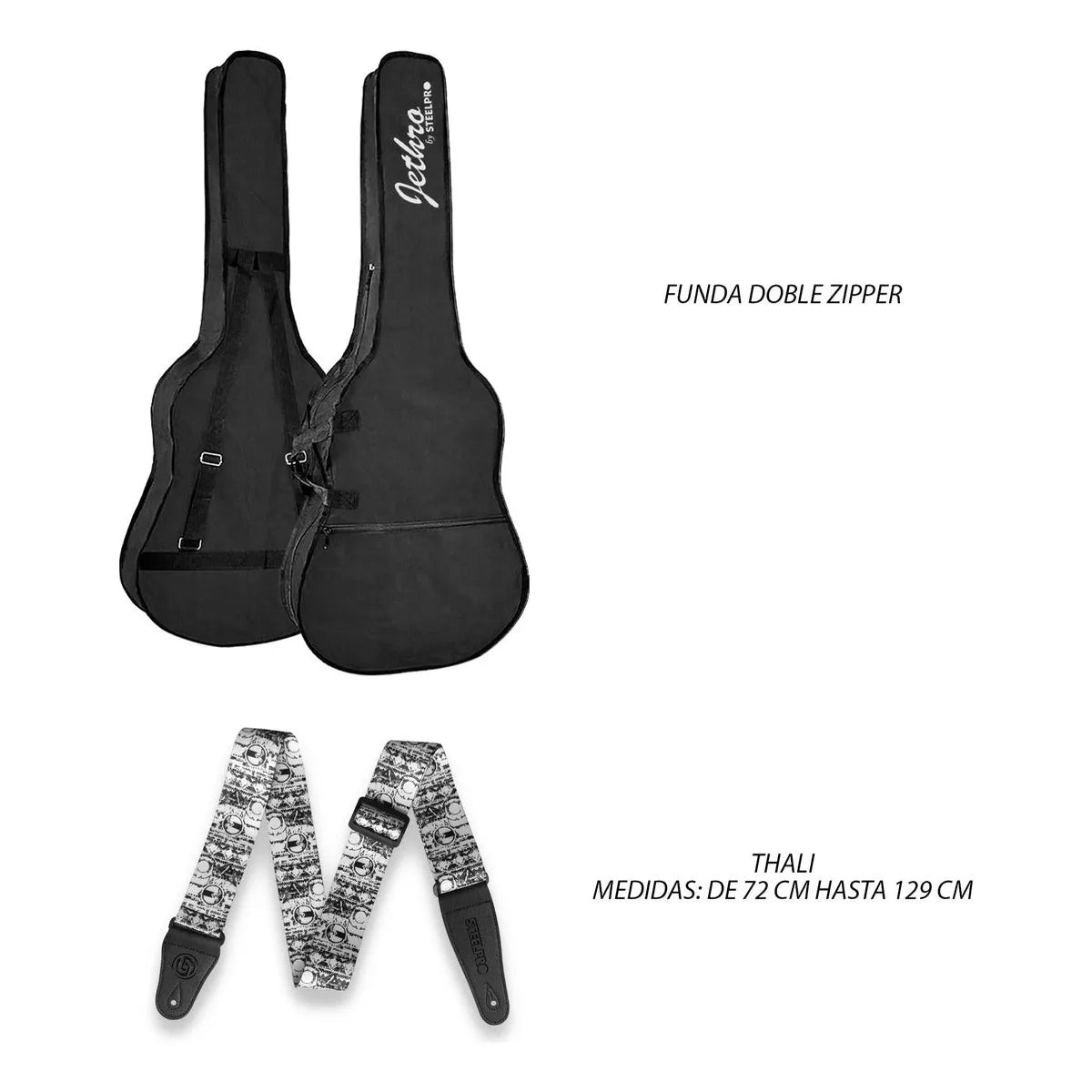 Paquete Guitarra Electrica Jethro Series By Steelpro 035sk Color Natural Flamed Material Del Diapasón Maple Orientación De La Mano Diestro