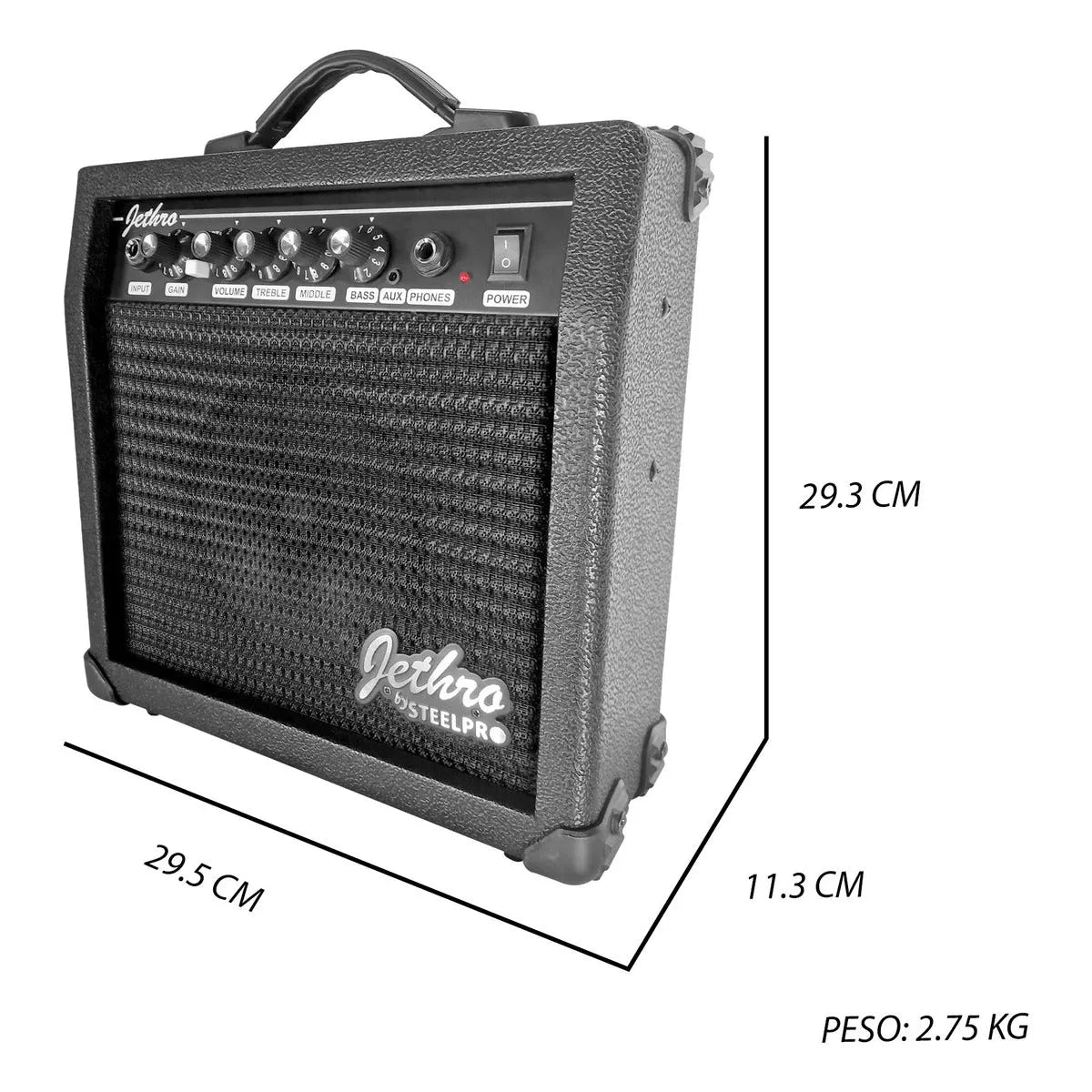 Paquete Guitarra Electrica Jethro Series By Steelpro 036 Color Rojo