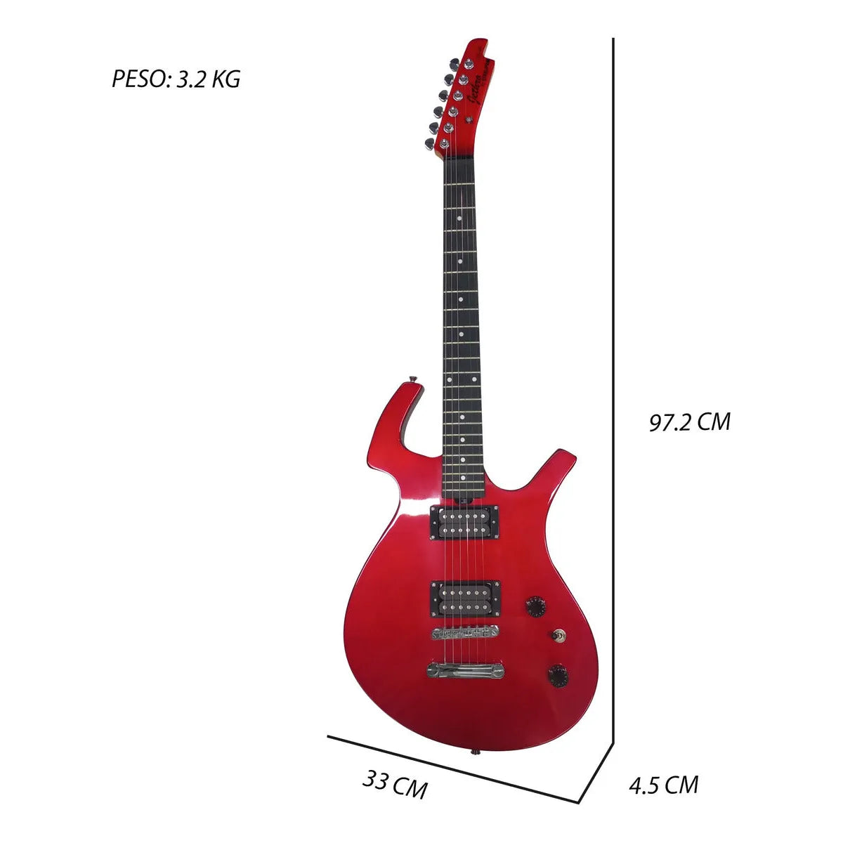 Paquete Guitarra Electrica Jethro Series By Steelpro 036 Color Rojo