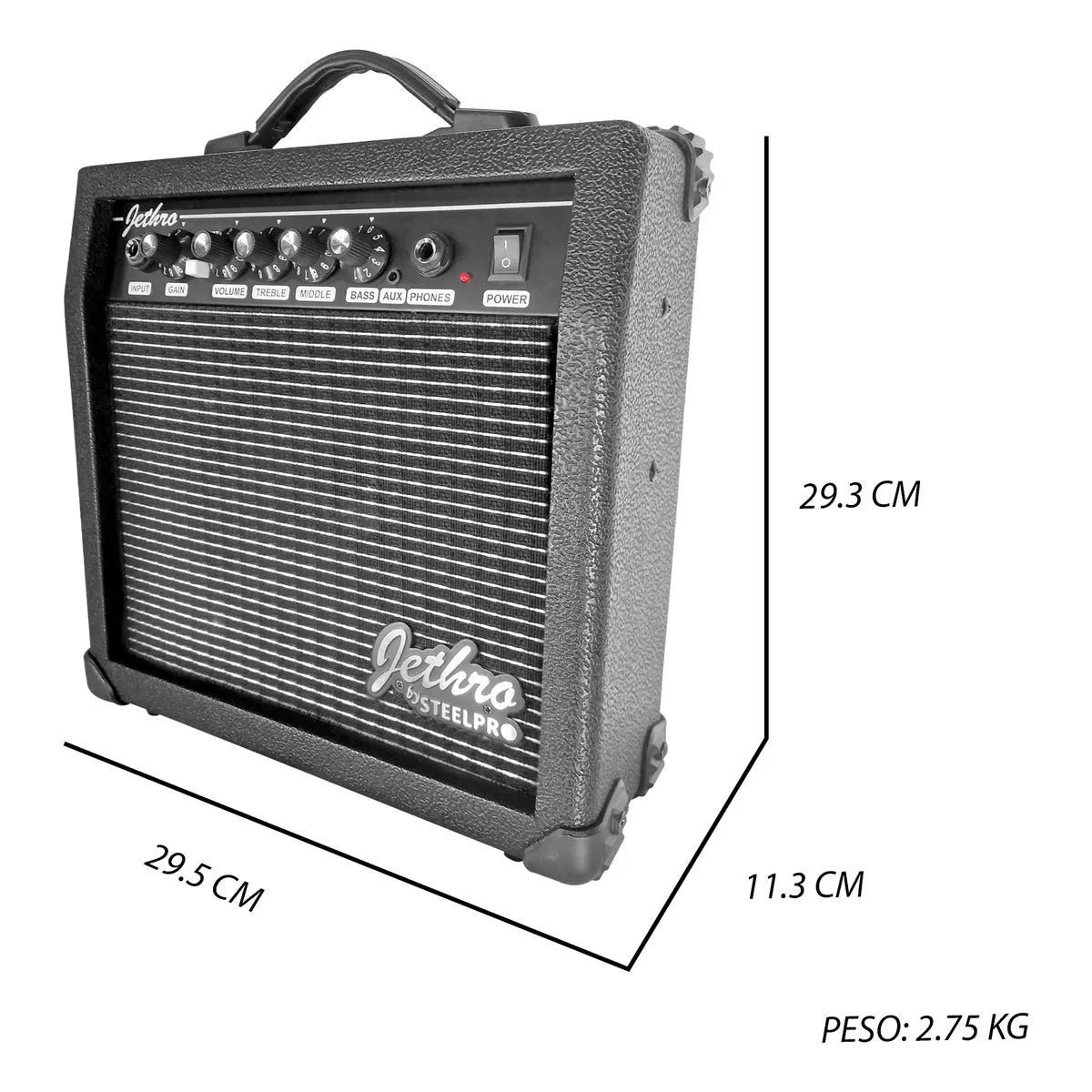 Paquete Guitarra Electrica Jethro Series By Steelpro 036 Color Rojo