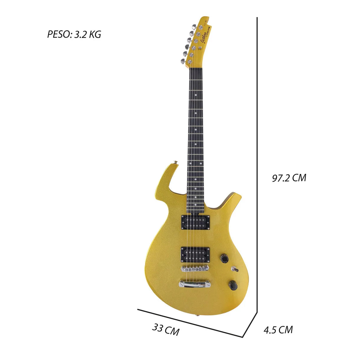 Paquete Guitarra Electrica Jethro Series By Steelpro 037 Color Dorado Material Del Diapasón Alamo Negro Orientación De La Mano Diestro