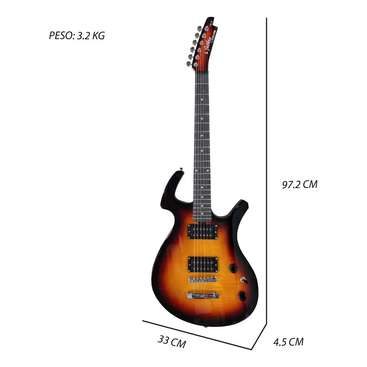Paquete Guitarra Electrica Jethro Series By Steelpro 038-sk Color Maple Material Del Diapasón Flamed 3 Tone Orientación De La Mano Diestro