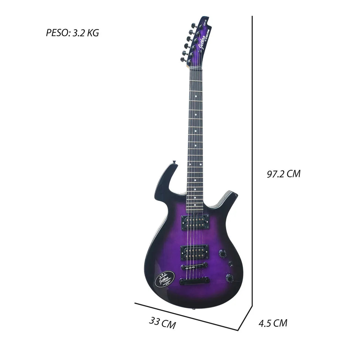 Paquete Guitarra Electrica Jethro Series By Steelpro 039-sk Color Violeta Oscuro Diapasón De Maple Para Diestro