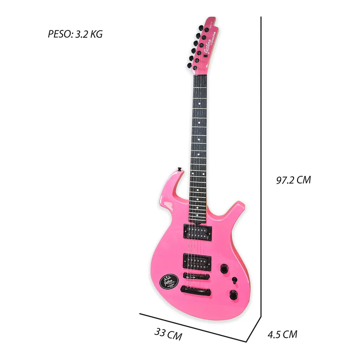 Paquete Guitarra Electrica Jethro Series By Steelpro 040-sk Color Rosa Chicle
