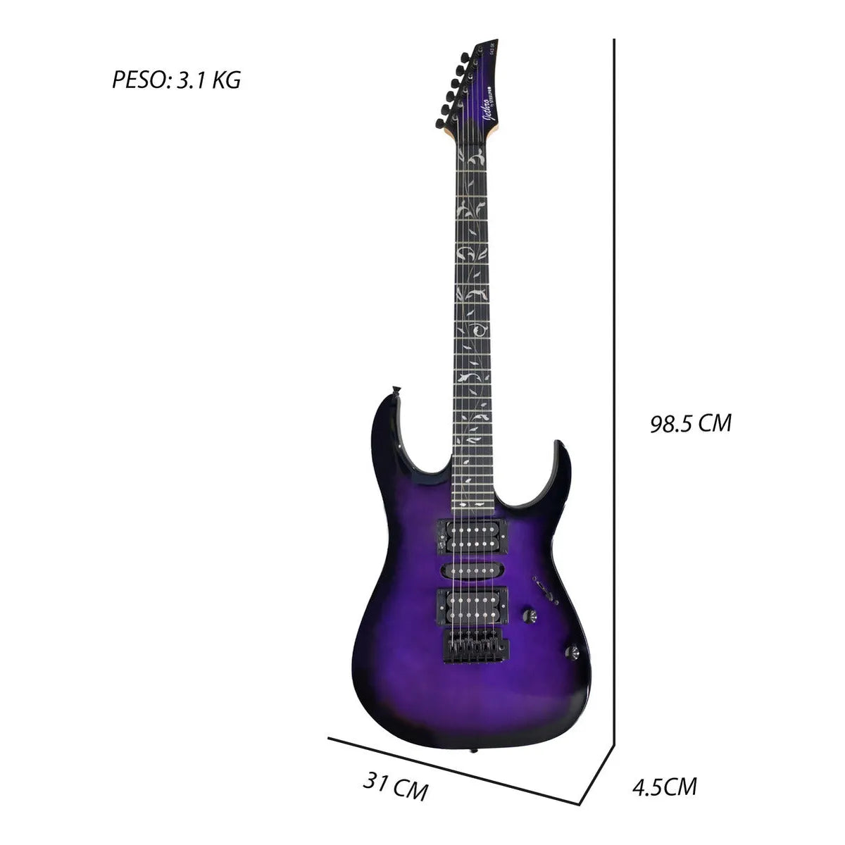 Paquete Guitarra Electrica Jethro Series By Steelpro 042 Color Purpleburst Material Del Diapasón Maple Orientación De La Mano Diestro