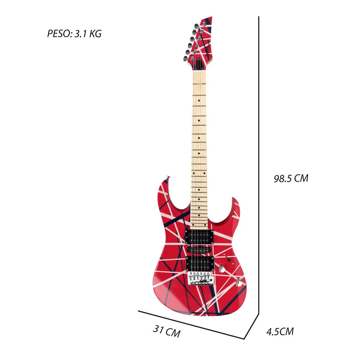 Paquete Guitarra Electrica Jethro Series By Steelpro 047-sk Color Rojo Material Del Diapasón Maple Orientación De La Mano Diestro