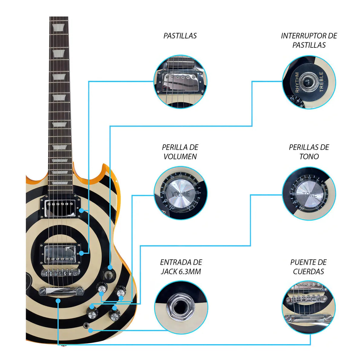 Paquete Guitarra Electrica Jethro Series By Steelpro 057-sk Color Naranja Claro Material Del Diapasón Álamo Laminado Con Bloques Orientación De La Mano Diestro