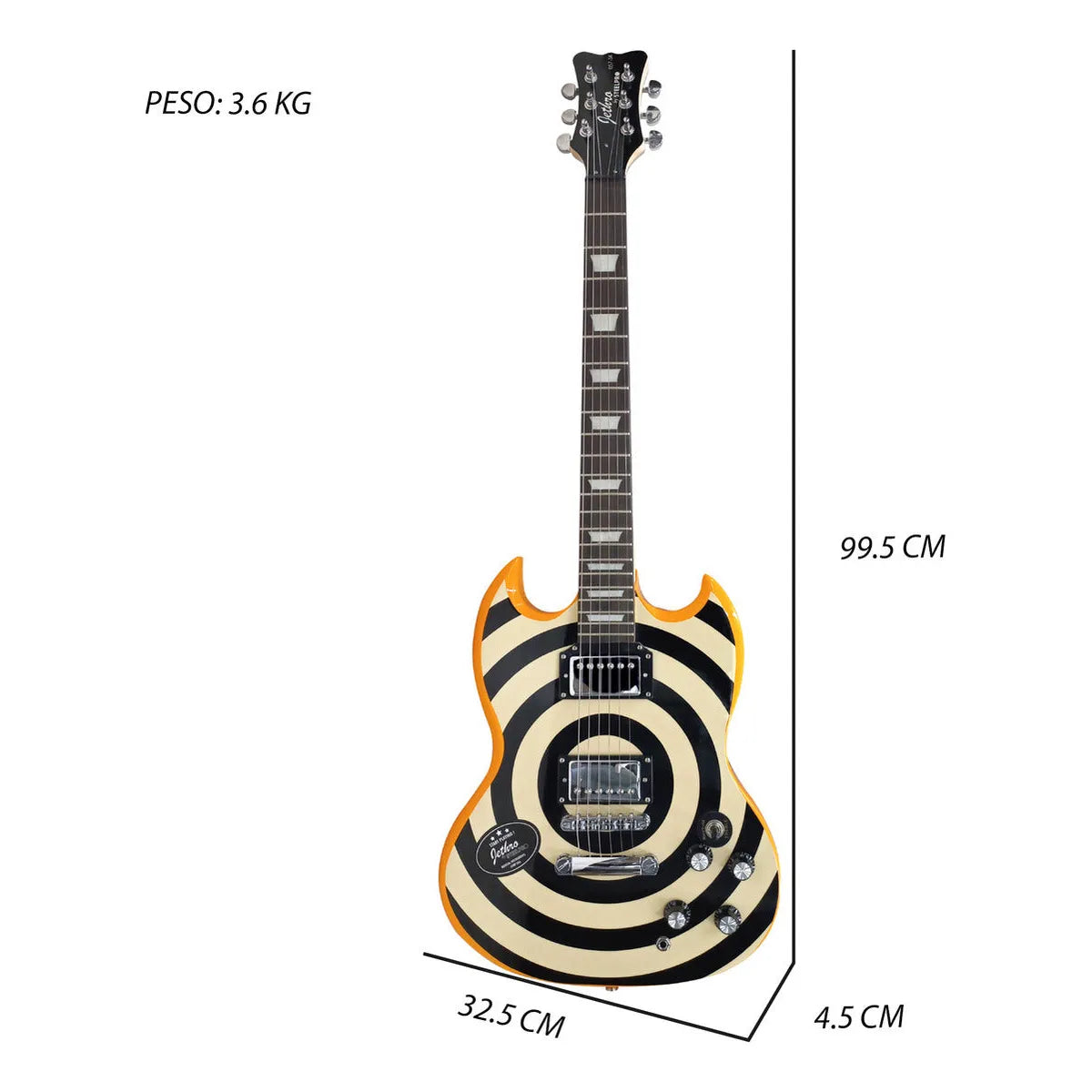Paquete Guitarra Electrica Jethro Series By Steelpro 057-sk Color Naranja Claro Material Del Diapasón Álamo Laminado Con Bloques Orientación De La Mano Diestro
