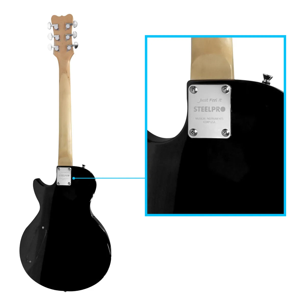 Paquete Guitarra Electrica Jethro Series By Steelpro 069 Color Usa Burst Material Del Diapasón Alamo Negro Laminado Orientación De La Mano Diestro