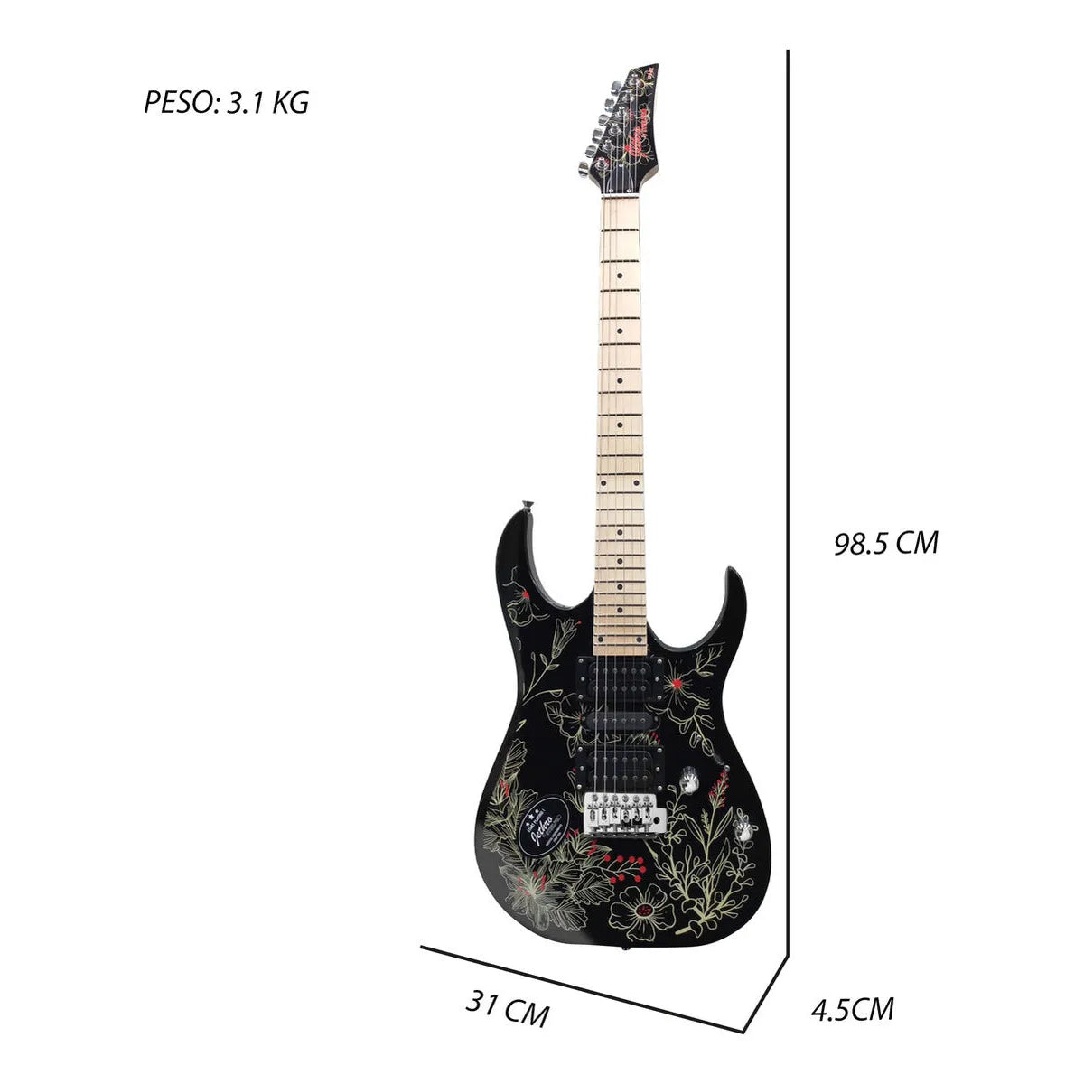 Paquete Guitarra Electrica Jethro Series By Steelpro 070-sk Color Flowers Material Del Diapasón Maple Orientación De La Mano Diestro