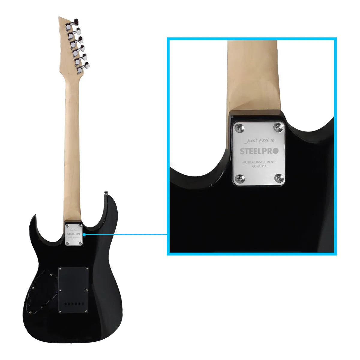 Paquete Guitarra Electrica Jethro Series By Steelpro 070-sk Color Flowers Material Del Diapasón Maple Orientación De La Mano Diestro