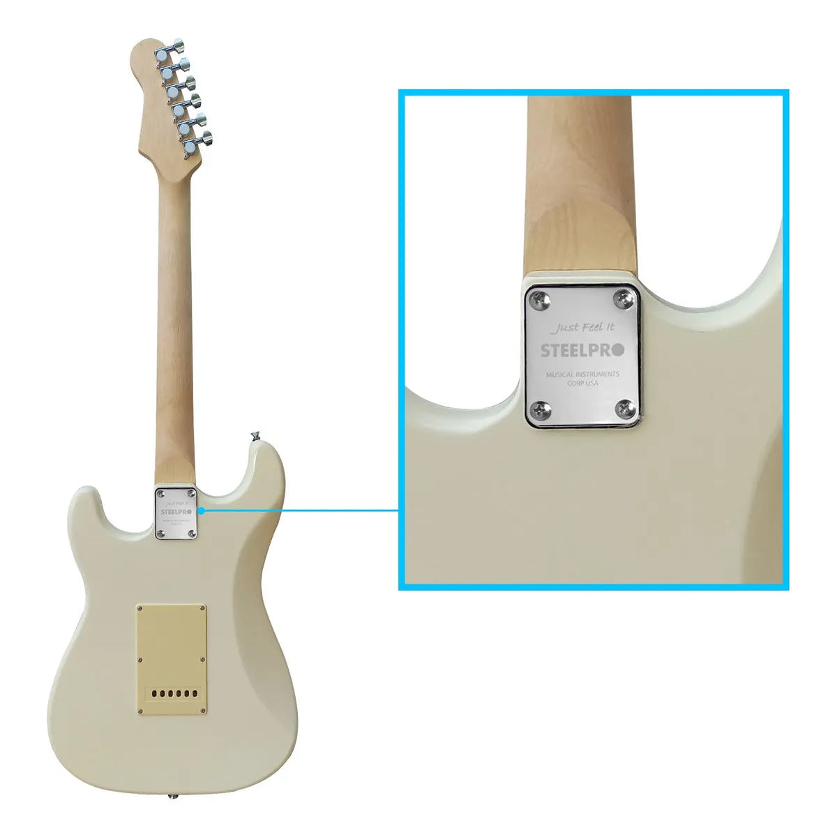 Paquete Guitarra Electrica Jethro Series By Steelpro 077-sk Color Ivory Jh Material Del Diapasón Maple Orientación De La Mano Diestro