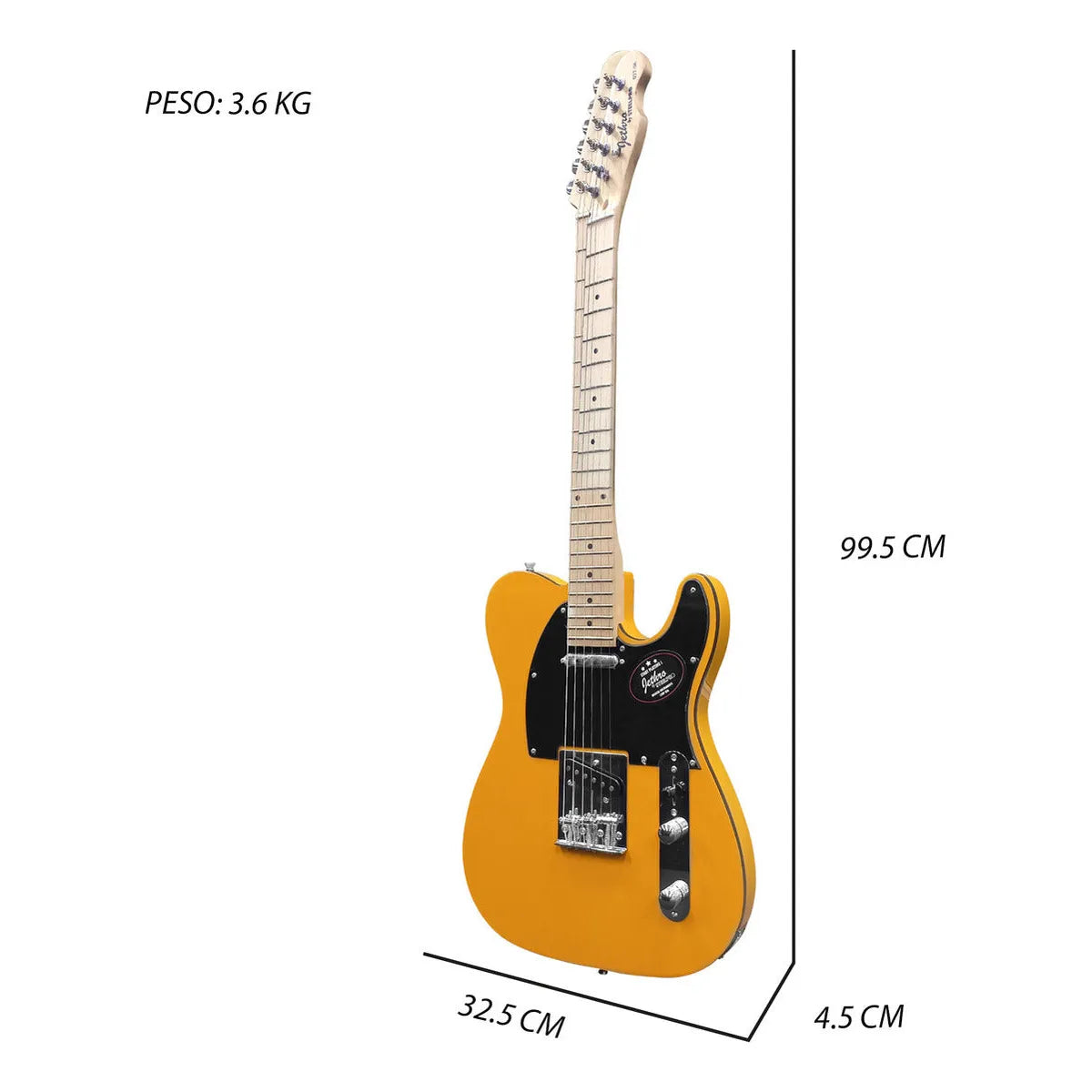 Paquete Guitarra Electrica Jethro Series By steelpro 027 Color Amarillo
