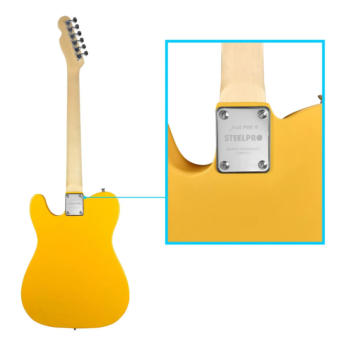 Paquete Guitarra Electrica Jethro Series By steelpro 027 Color Amarillo
