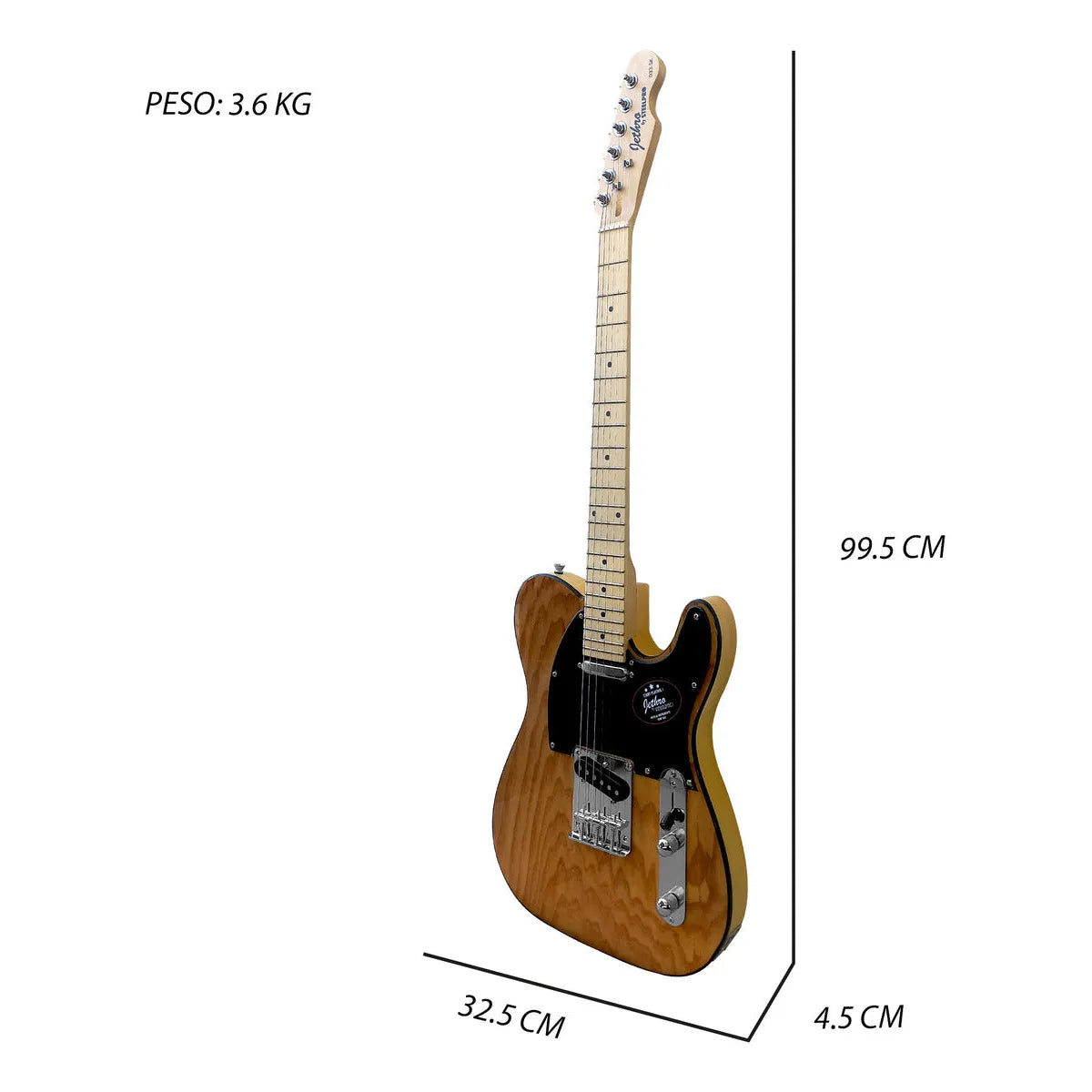 Paquete Guitarra Electrica Series Jethro By Steelpro 033-sk Color Natural Mahogany Material Del Diapasón Alamo Negro Laminado Orientación De La Mano Diestro